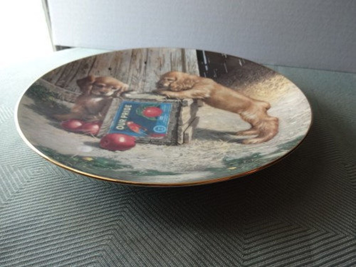 Puppy Playtime Vintage Plate by Jim Lamb Etsy UK
