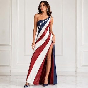 american flag bridesmaid dresses Formal Gown Sleeve Type_Flutter Sleeve