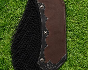 Handmade Leather Fringe Chaps | Western Cowboy Riding Chaps for Men & Women