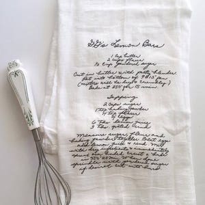 Vintage Recipe Tea Towels #handwrittenteatowel floursack Christmas gift