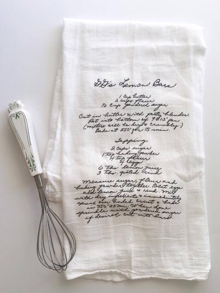 Vintage Recipe Tea Towels #handwrittenteatowel floursack Christmas gi…