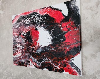 The Ring - Picture; Acrylic; Canvas; Decoration; Black/Red; 40 x 30 cm