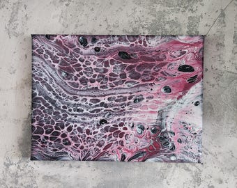 Red-White Gradient - Picture; Acrylic; Canvas; Decoration; Red/White; 24 x 18 cm