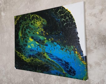 Bermuda Swirl - Picture; Acrylic; Canvas; Decoration; Black/Blue; 40 x 30 cm