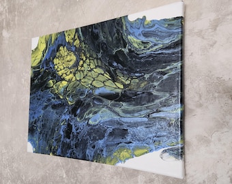 Blue Wins - Picture; Acrylic; Canvas; Decoration; Metallic (partially); Blue; 40 x 30 cm