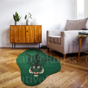 Hand-Tufted Bengal Tiger Wool Rug –Modern Area Rug for Living Room, Bedroom, Entryway And Lounge Dècors , Luxury Home Accents 5x5 Rug