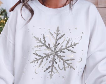 Snowflake Christmas sweatshirt, Snowflake shirt, Winter Jumper, Women Christmas Sweater, Snowflake Jumper, Winter Sweatshirt, Christmas Gift