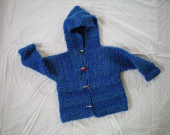 Crochet Child Hooded Cardigan - Item  CBJ977B