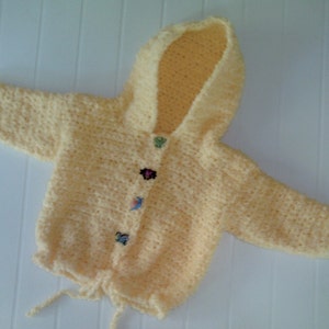 Crochet Baby Hooded Cardigan - Item CBJ013Y