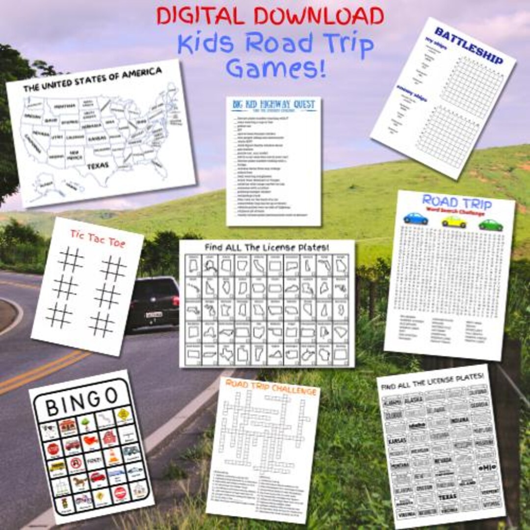 Ultimate Kids Road Trip Games Bundle | Printable Travel Activities ...