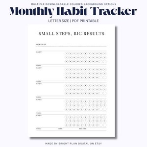 Ultimate Habit Tracker Printable | Daily & Monthly Planner | Productivity, Goal Setting, Self Improvement PDF