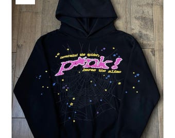 Zwarte hoodie met grafische print | Retro streetwear-hoody | Casual uniseks trui