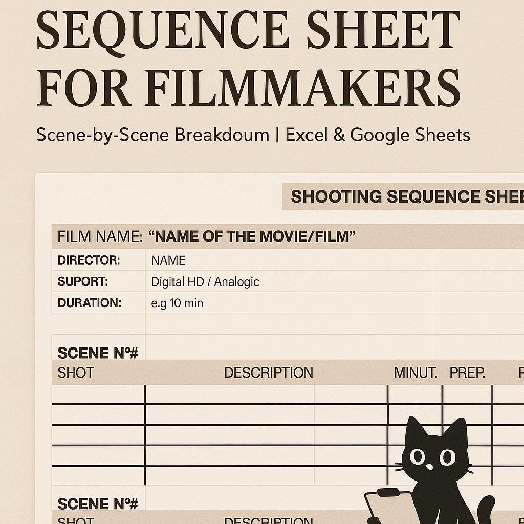 Shooting Sequence Sheet for Film | Lumi Scene Breakdown Template ...