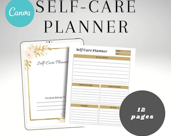 Self-Care Planner | Editable in Canva | Digital Download