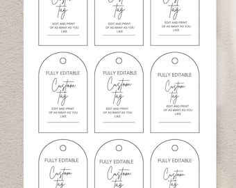Bearbeitbare Tags Vorlage Sofortiger Download personalisierter benutzerdefinierter Geschenkanhänger druckbares Geschenkanhängeretikett Minimalistische Hochzeit Babypartypartybevorzugung