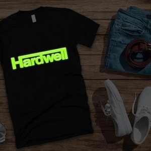 Hardwell t-shirt glow in the dark logo t-shirt hardwell dj t-shirt tee top shirt t-shirt festival t-shirt trance t-shirt tee top