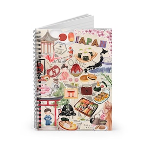Japan Travel Notebook, Aesthetic Spiral Notebook, Travel Journal, Gift for Travelers, Gift for Japan Lovers, Vacation Diary, Lined Pages