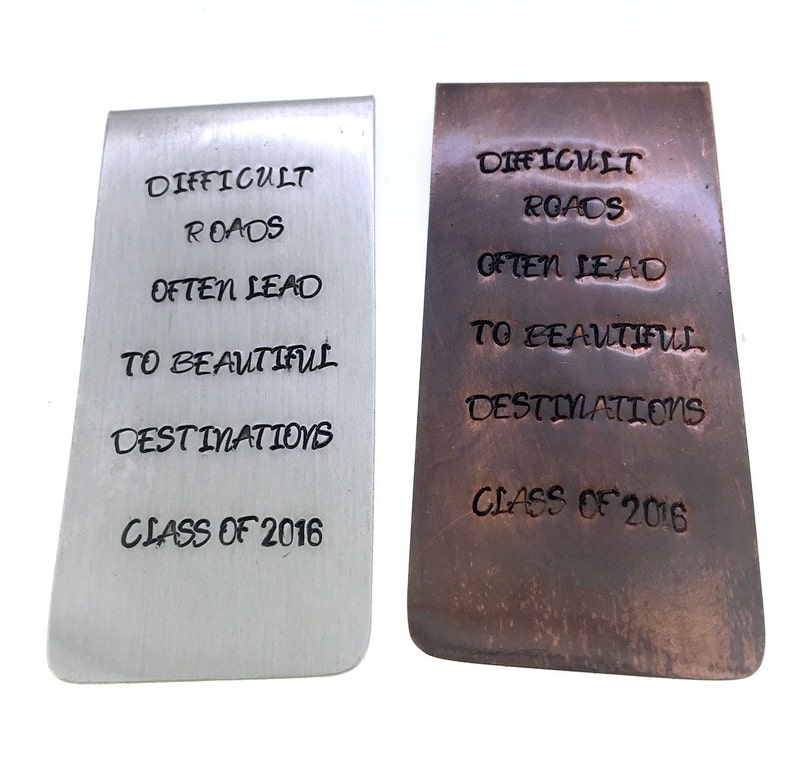 Personalized Bronze Bookmark Hand Stamped Boyfriend Gift Etsy