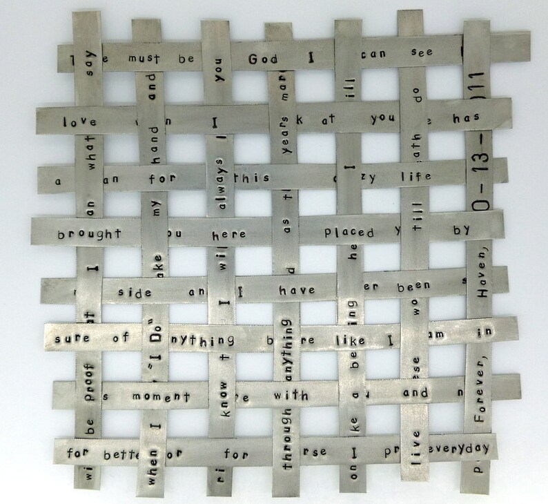 Woven Tin Art Mounted In Shadow Box Ten Year Anniversary afbeelding 3