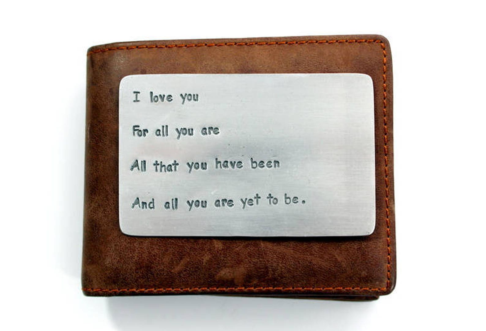 Mens Aluminum Wallet Insert Card Personalized Hand Stamped Etsy