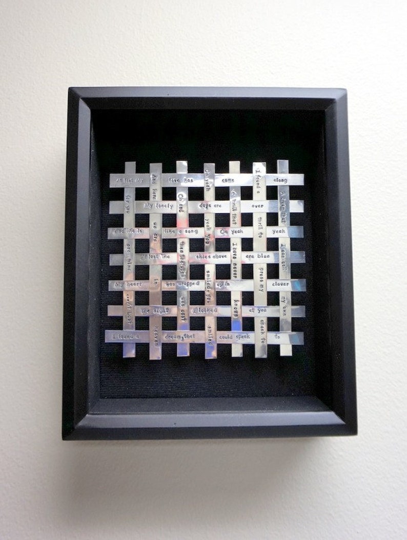 Woven Tin Art Mounted In Shadow Box Ten Year Anniversary afbeelding 5