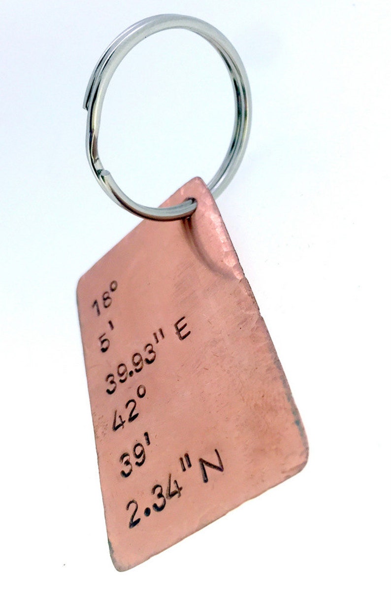 Bronze Anniversary Coordinate Keychain Husband Gift Etsy