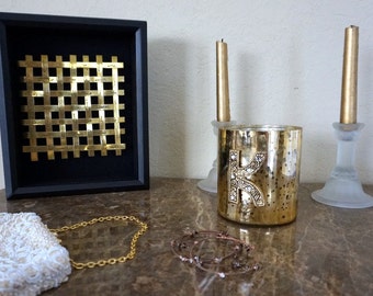 Geweven messing kunst gemonteerd in schaduw doos - acht jaar verjaardag cadeau, man cadeau, vrouw cadeau, vriendje cadeau, koper decor, home art, decor