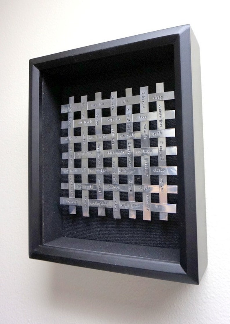 Woven Tin Art Mounted In Shadow Box Ten Year Anniversary afbeelding 2