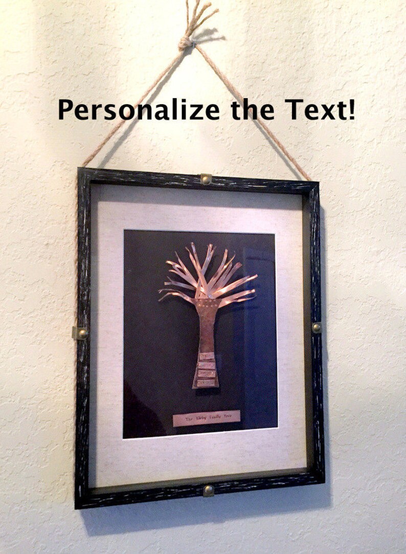 Bronze Family Tree in Shadow Box 10 Names 8 Year Etsy