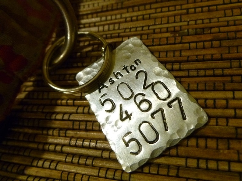 Hammered Hand Stamped Identification Dog Tag Boyfriend Gift Pet Tag Anniversary gift for man Art