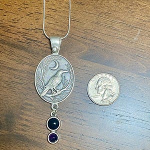 Raven Moon Amethyst and Black Onyx Pendant Necklace immagine 7