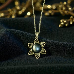 Obsidian (Gold Sheen) Bronze Crystal Pendant Necklace by Magic Pet Rocks