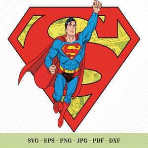 Classic Flying Superhero SVG with Bold Shield Emblem • Retro Comic Style Hero PNG Bundle for T-Shirts Tumblers, Hero Fan Gift for Him