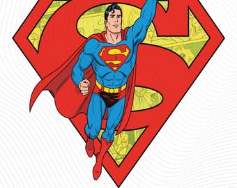 Classic Flying Superhero SVG with Bold Shield Emblem • Retro Comic Style Hero PNG Bundle for T-Shirts Tumblers, Hero Fan Gift for Him