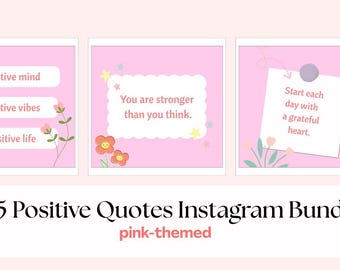 15 Pink Positive Instagram Quotes | Canva Templates for Social Media