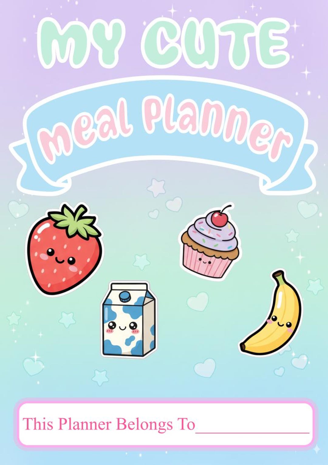 Cute Kawaii Meal Planner | Cute Weekly Meal Planner Printable ...