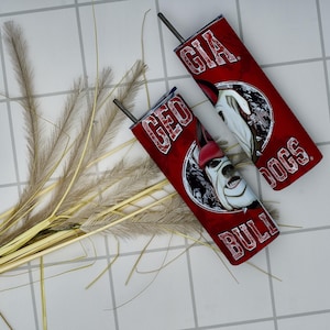 Georgia bulldogs tumbler wrap 20oz Skinny Straight Sublimation Tumbler Png,