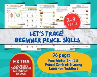 Toddler Tracing Practice Worksheet| Pencil Control and Fine Motor Skills