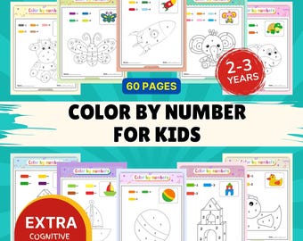 Color by Number for Kids | Toddler Age 2-3 Simple Coloring Pages