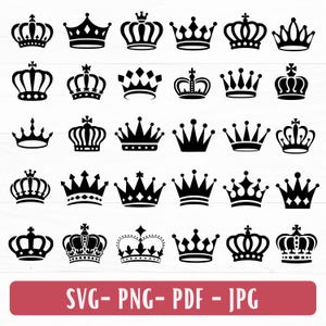 Royal Crown SVG Bundle King, Queen, Princess Tiara  Crown Svg Bundle, King Crown Svg, Queen Crown Svg, File For Cricut, For Silhouette,