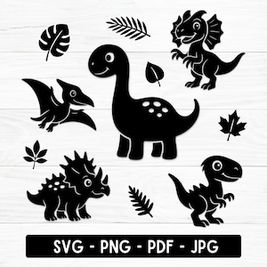 Baby Dinosaur Clipart Set: Watercolor Dino Nursery Decor (PNG, PDF, JPG Files)