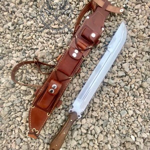 Custom Hand-Forged Steel Machete Knife Full Tang Hunting Camping Knife With Rosewood Handle Groomsmen Gift Ideal Gift For Him
