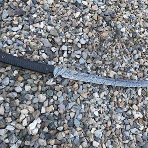Custom Damascus Steel katana Sword-Handmade Full Tang Sword With Leather Sheath Personalized Gift For Him Groomsmen Gift