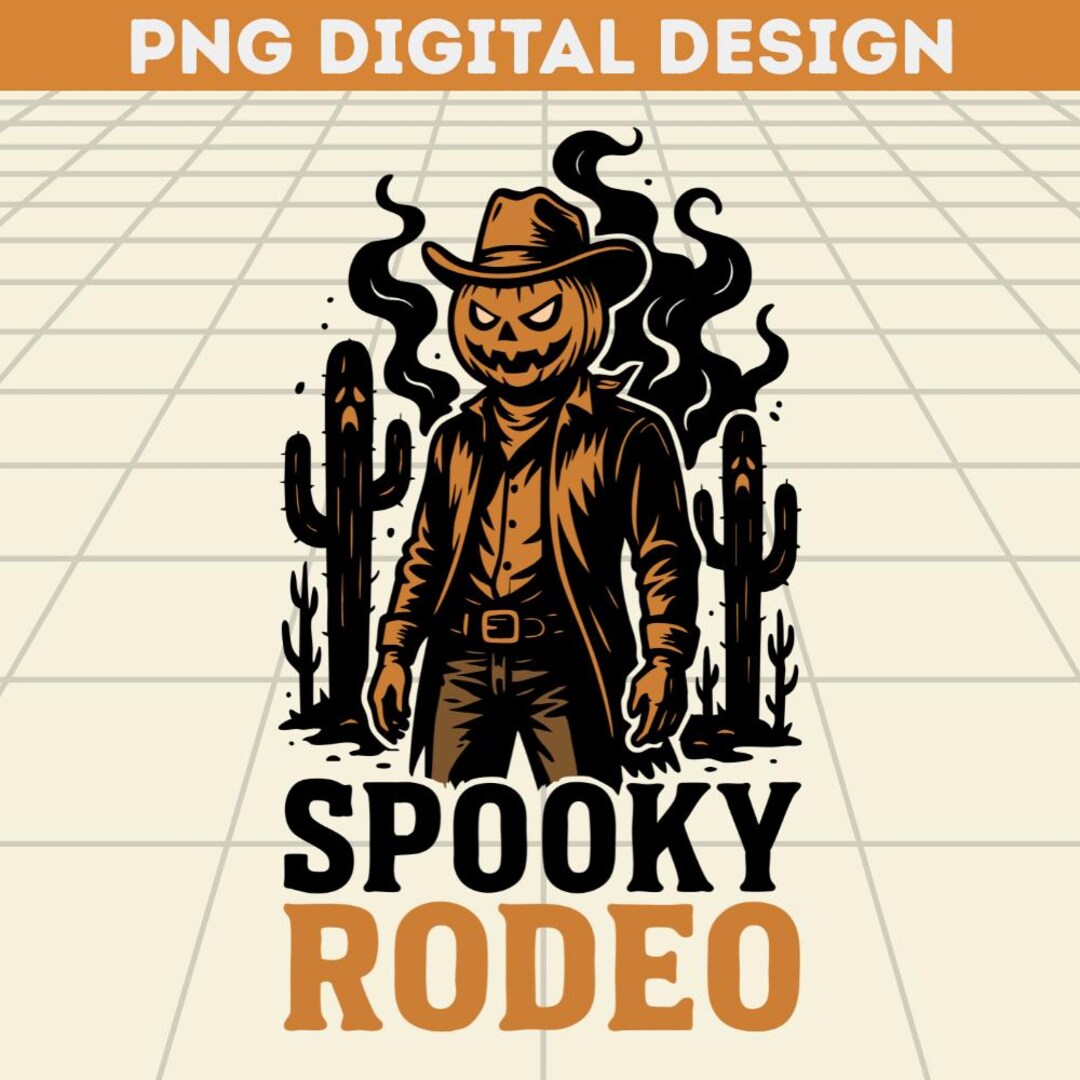 Spooky Rodeo PNG, Western Halloween Png, Pumpkin Head Cowboy, Spooky ...