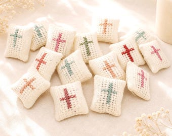Greek Baptism Martyrika, Embroidered Witness Pins, Traditional Orthodox Christening Favor, Tiny Keepsake