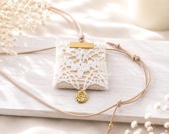 Greek Baptism Favor | Lace Christening Keepsake | Orthodox Baptism Favors | Martyrika Neclace | Ivory Grace