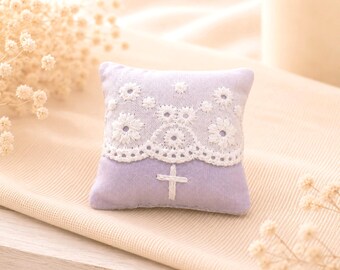 Traditional Lace Baptism Witness Pin, Lilac Martyriko Keepsake, Handmade Orthodox Christening Favor, Lilac Blessings