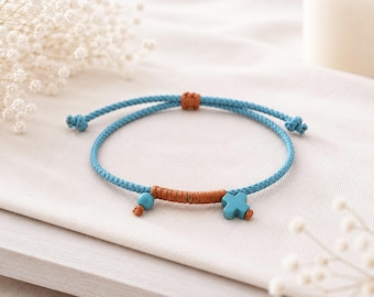 10 Boy Baptism Martyrika Bracelet | Greek Orthodox Christening Favor | Turquoise Cross Bracelet | Asteri