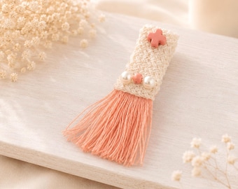 Baptism Favor for Girls | Peach Christening Favor | Greek Orthodox Martyrika Lapel Pin | Loli