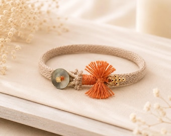 10 Greek Baptism Bracelets | Orange Christening Favor | Gold Cross Bracelet for Guests | Sweet Sunrise